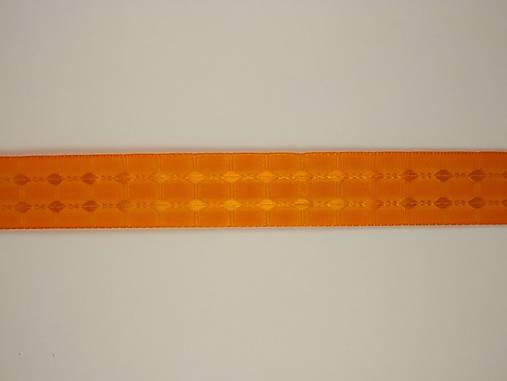 Galantéria - Plátnová stuha so vzorom kosoštvorec 25mm (1133) (Oranžová) - 18131538_