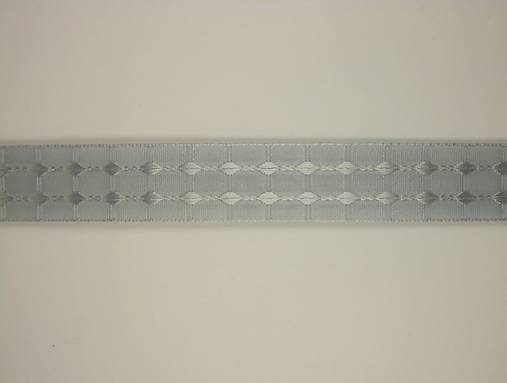 Galantéria - Plátnová stuha so vzorom kosoštvorec 25mm (1133) (Šedá) - 18131545_
