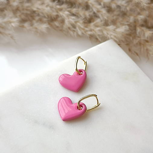 Náušnice - Amour- visiace srdiečkové náušnice - 18131687_