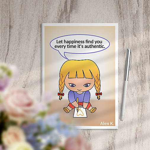 Papiernictvo - Existenčníci autentickí (single) - zápisník (kreslenie - dievča (medová)) - 18131640_