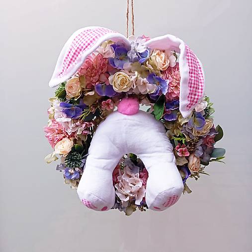 Dekorácie - Luxusní veľkonočný veniec Bunny - 18135624_