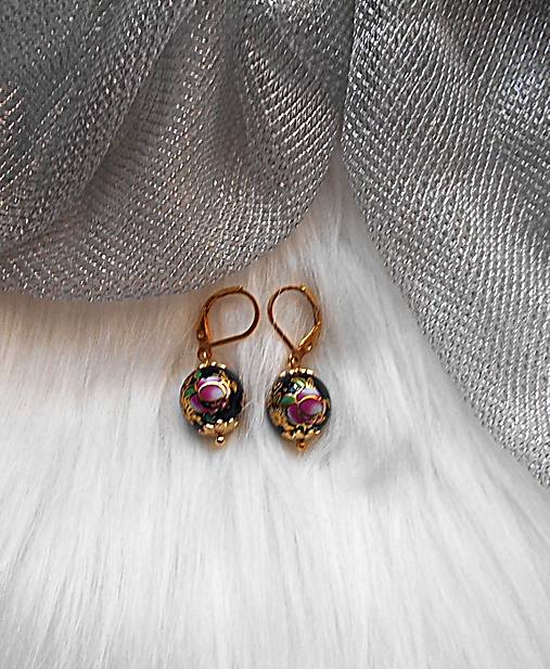 Náušnice - Náušnice- maľované ruže - 18134517_