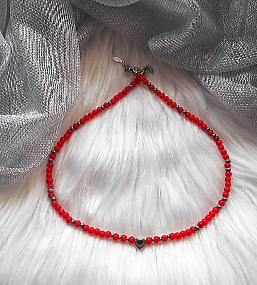 Náhrdelníky - Náhrdelník -koral, chirurgická oceľ - 18134894_