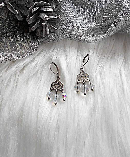 Náušnice - Náušnice- krištáľ, chirurgická oceľ - 18135085_