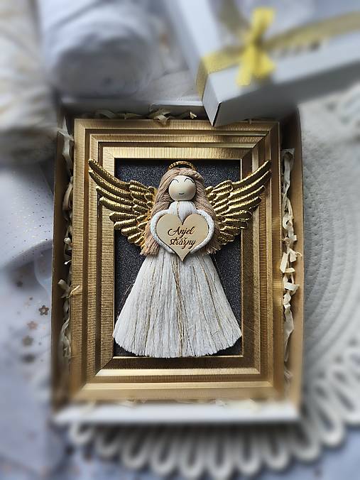 Dekorácie - Anjel strážny , anjelik v rámiku - 18134057_