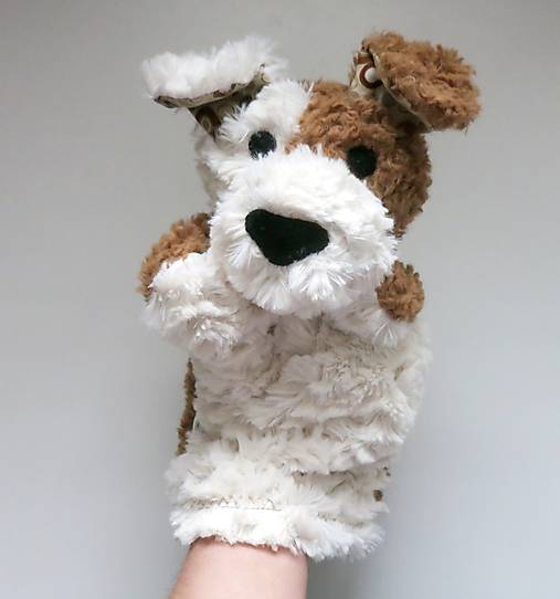 Maňuška psík chlpatý - Smotanovohnedý s krúžkovými uškami