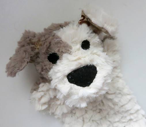 Maňuška psík chlpatý - Smotanovo sivohnedý s krúžkovými uškami