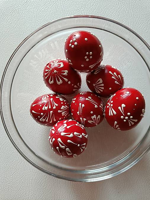 Dekorácie - Vajíčka červené jednofarebne maľované - 18133568_