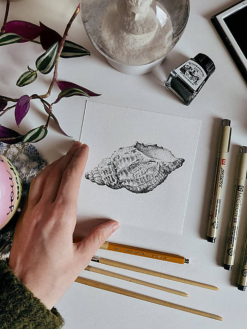 Grafika - Shells I. - originál - 18135642_