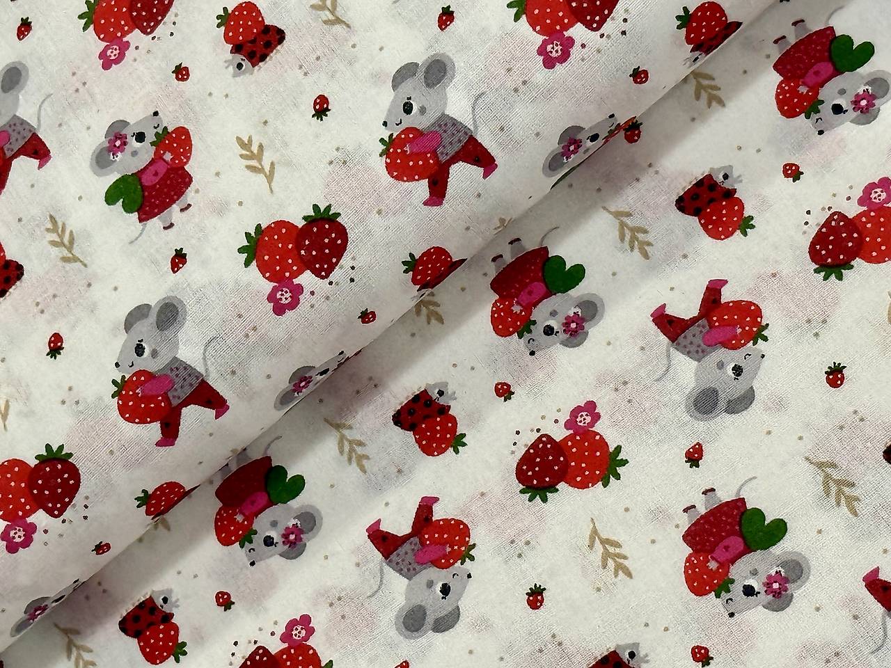 100% BAVLNA STOF /MYŠKY