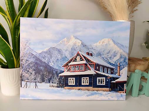 Svietiaci obraz – chatka v Monkovej doline (40 × 30 cm)