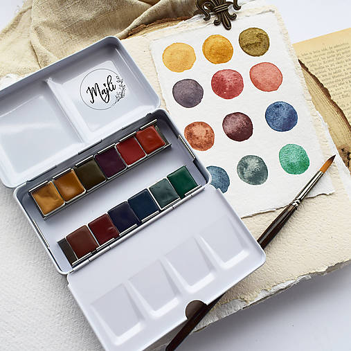 Farby-laky - Krajina (Landscape set)- set ručných akvarelov - 18134771_