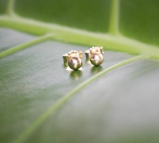 Náušnice - Zlaté náušnice guličky 4 mm - 18133499_