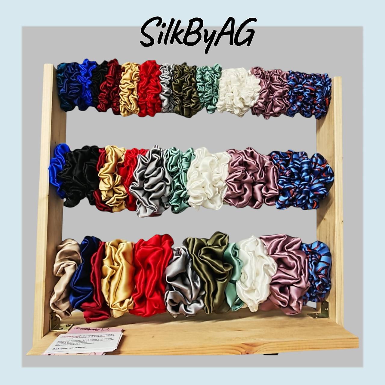 Hodvábna gumička do vlasov - pravý hodváb SilkByAG (Mentolová malá S)