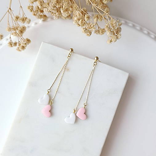 Náušnice - Juliette- visiace srdiečkové náušnice - 18134410_