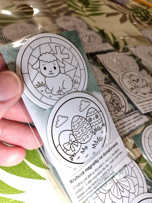 Magnetky - Magnetky na domaľovanie Jar - 18133784_