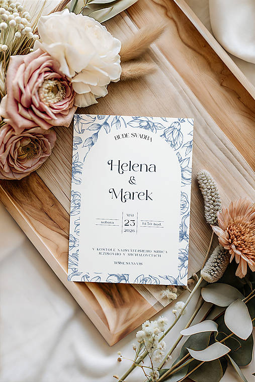 Papiernictvo - Svadobné oznámenie Blue 01 - 18136164_