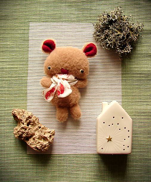 Hračky - macík "Pompy" - bordové ušká - 18137676_