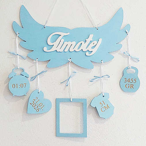 Meno s údajmi a krídlami 35cm