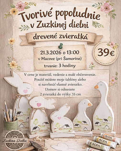 Kurzy - Workshop 21.3. "Drevené zvieratká" - 18136537_