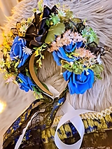 Ozdoby do vlasov - Folklórna čelenka Kráľovná noci♡ - 18138736_