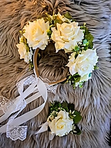 Ozdoby do vlasov - Folklórna čelenka Svadobná♡♡s pierkom - 18138770_