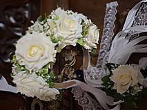 Ozdoby do vlasov - Folklórna čelenka Svadobná♡♡s pierkom - 18138773_