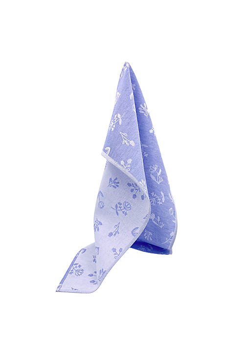 Úžitkový textil - Ľanová kuchynská utierka Kvietky (fialová) - 18136643_