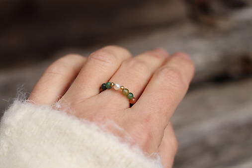 Prsteň achát, perla