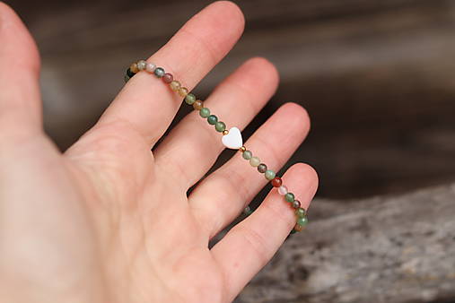 Náramok achát so srdiečkom