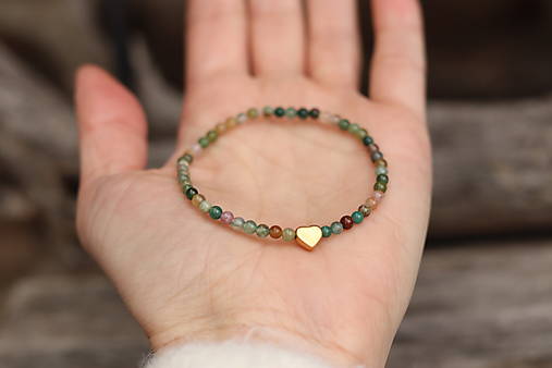 Náramok achát so srdiečkom