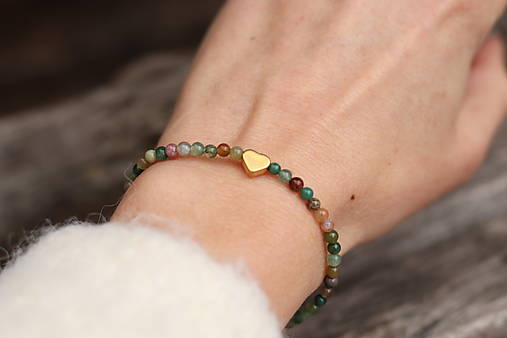 Náramok achát so srdiečkom