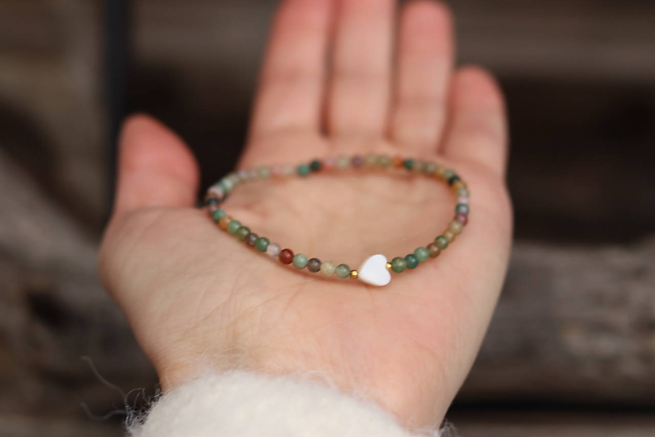 Náramok achát so srdiečkom