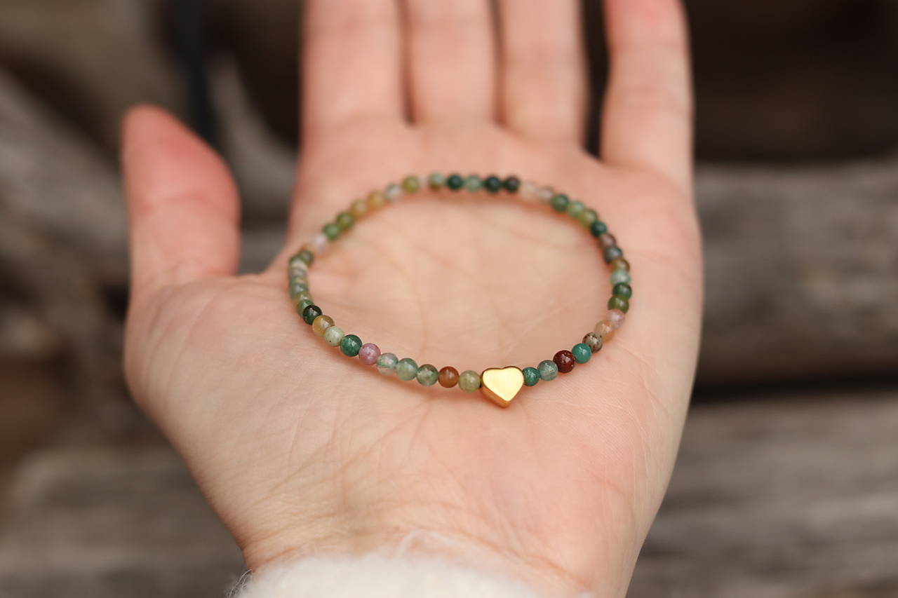 Náramok achát so srdiečkom