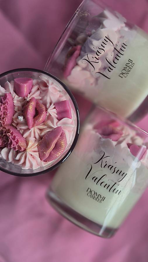 Sviečka v skle Krásny Valentín