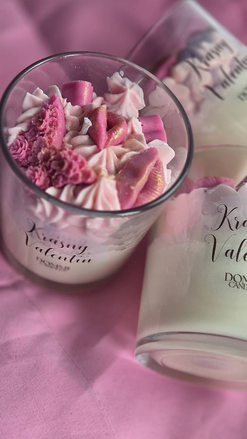 Sviečka v skle Krásny Valentín