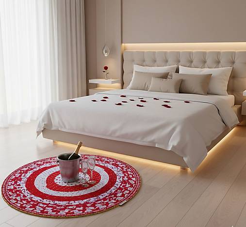 Valentínsky Jelly-Roll koberec – ručne šitý kúsok lásky pre váš domov