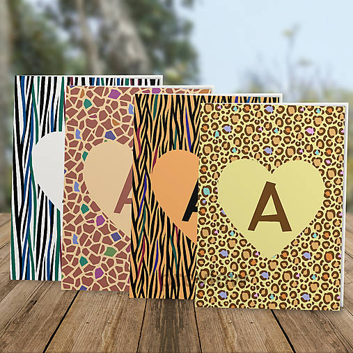 Papiernictvo - Valentínska pohľadnica pestrejší zverinec - s písmenom - 18137663_