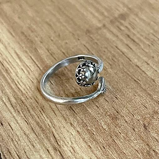 Leaf Natural Faceted Pyrite Ring Ag925 / Strieborný prsteň s pyritom E001