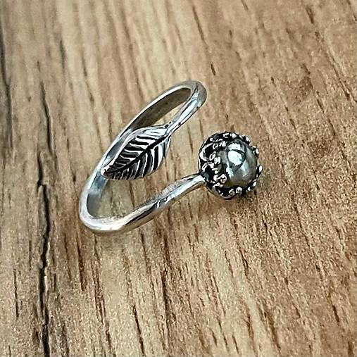 Leaf Natural Faceted Pyrite Ring Ag925 / Strieborný prsteň s pyritom E001