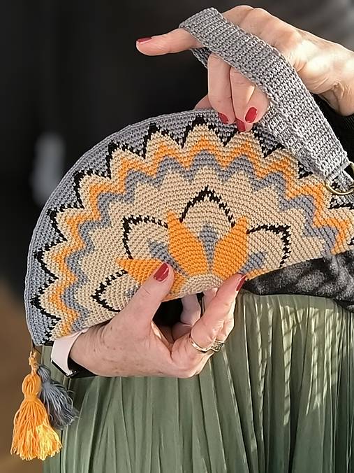 Listová kabelka Nr.345 Oranžový kvet