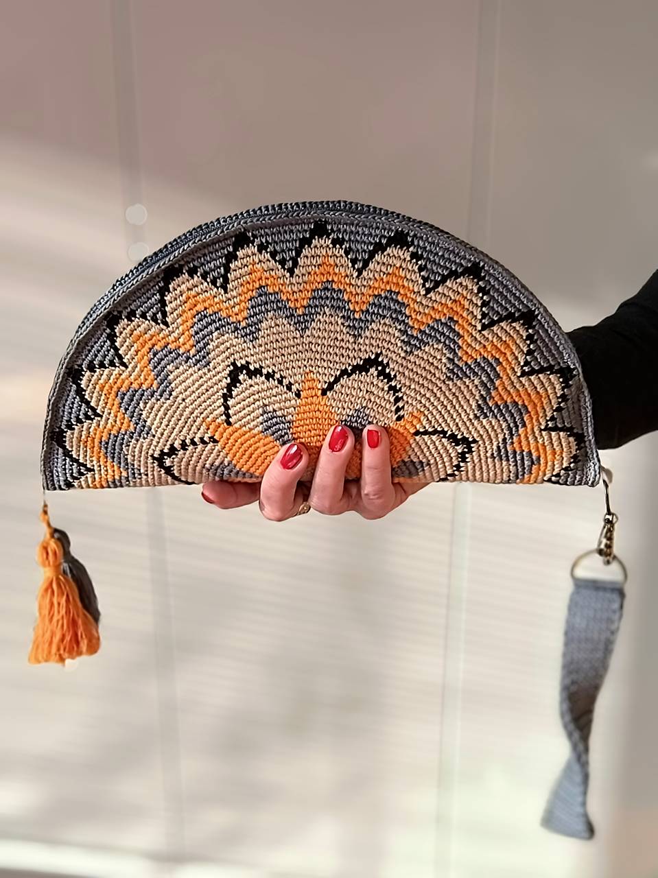 Listová kabelka Nr.345 Oranžový kvet