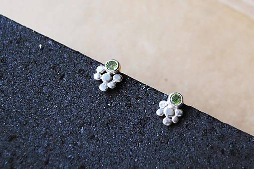 Náušnice Bublinky s peridotmi