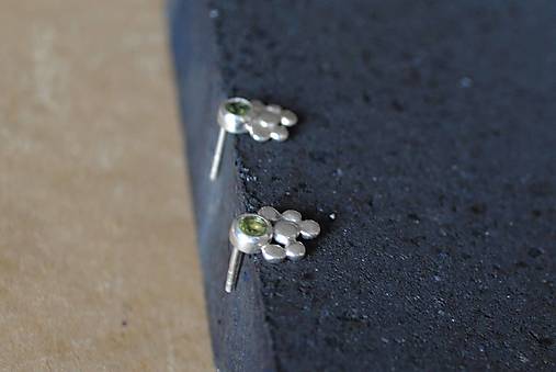 Náušnice Bublinky s peridotmi