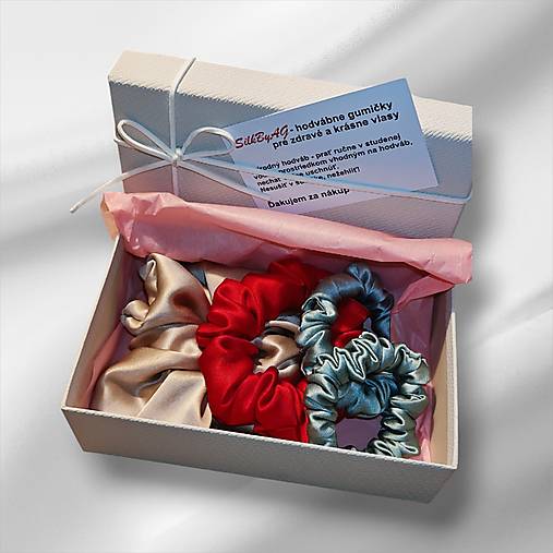 Sada hodvábnych gumičiek – 2×S, 1×M, 1×L