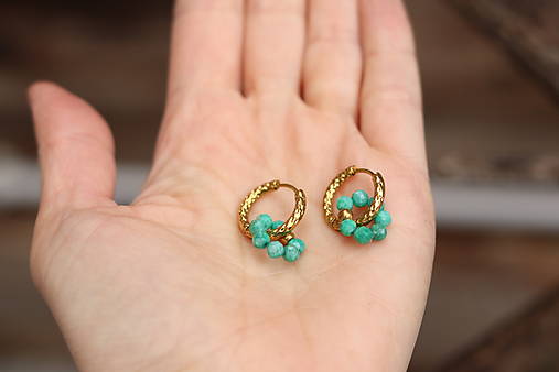 Náušnice kruhy amazonit