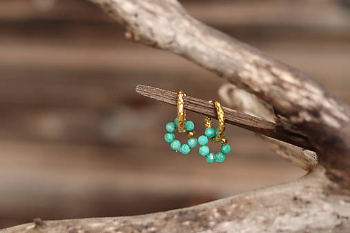 Náušnice kruhy amazonit