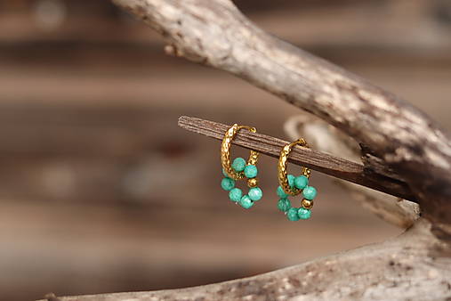 Náušnice kruhy amazonit