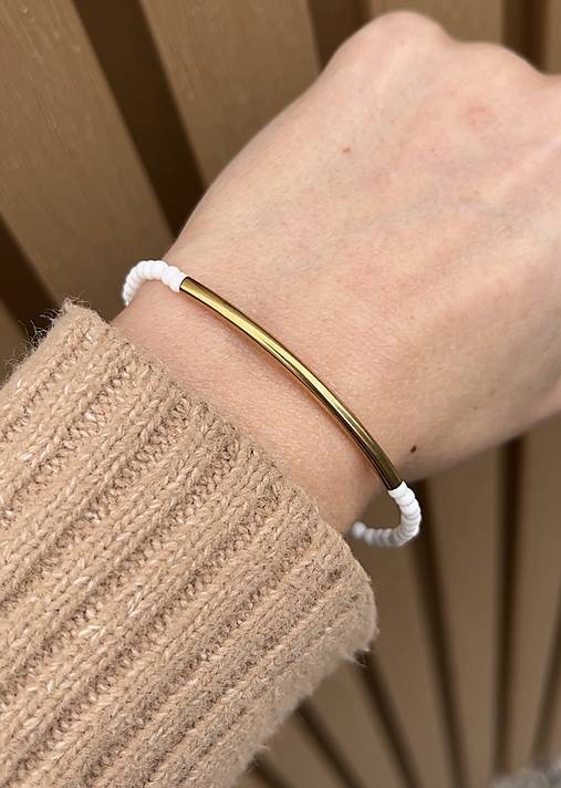 Náramok jadeit s trubičkou