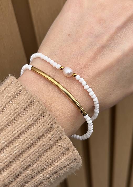 Náramok jadeit s trubičkou